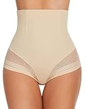 SIMIYA Bauchweg Unterhose Damen Shapewear Bauch Weg Miederhose Hoher Taille Miederslip Unterbauch Kontrolle Body Shaper für Frauen (Beige, M)