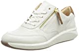 Clarks Damen Un Rio Zip Sneaker, White Leather, 39 EU