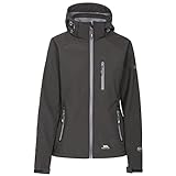 Trespass Bela II, Black, L, Wasserdichte Softshelljacke mit abnehmbarer Kapuze für Damen, Large, Schwarz