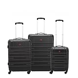 WENGER Hartgepäck Koffer-Set 3-teilig | Reise-Trolleys aus hochwertigem, robustem ABS Material | für Damen und Herren | 4 Rollen & Teleskopgriff | Amplar Serie