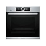 Bosch HBG676ES6 Serie 8 Smarter Einbau-Backofen, 60 x 60cm, Made in Germany, Pyrolyse Selbstreinigung, Bosch Assist Backeinstellung auf Knopfdruck, PerfectBake Backsensor, PerfectRoast Bratthermometer