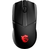 MSI CLUTCH GM41 LIGHTWEIGHT WIRELESS Gaming Mouse - 20.000 DPI Optischer Sensor, symmetrisch, 60Mio+ Click OMRON Schalter, 6 Tasten, 80Std-Akku, Ladestation, 1ms Latenz, RGB, 74g - kabellos, schwarz