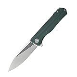 Petrified fish PF818 Klappmesser, 3.54" D2 Satin Klinge G10 Griff, Mit Kugellager EDC Taschenmesser (Green Satin)