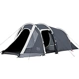 TIMBER RIDGE Zelt 2-3 Personen Camping wasserdicht 3000mm Tunnelzelt mit Vorzelt Familienzelt Festivalzelt für Camping Reise Trekking Garten Grau