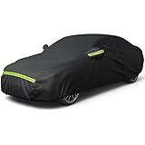 Favoto Autoabdeckung Winter Vollgarage Auto Abdeckplane Staubdicht Wasserdicht Autohülle Autoplane Car Cover für 450-495 cm Limousine Schwarz 490cm x 190cm x 150cm 2.95kg