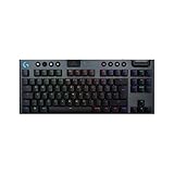 Logitech G G915 X LIGHTSPEED TKL - flache kabellose Gaming-Tastatur mit Double-Shot-PBT-Tastenkappen, RGB-Hintergrundbeleuchtung, braunen taktilen GL-Switches für PC/Mac, DEU QWERTZ-Layout - Schwarz