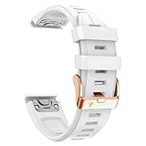 CZKE Für Garmin Fenix 7s 6s 5s Uhrband 20mm Armband für Fenix 6s Pro 5S plus Rose Gold Schnalle Silikon Schnellersatz Handgelenkbänder (Color : White, Size : 20mm)