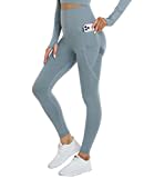 DUROFIT Scrunch Butt Leggings Damen High Waist Sport Leggings Mit Tasche Po Push Up Leggings with Pocket Booty Lift Leggins Gym Leggings Mit Handytasche Sporthose Blau M