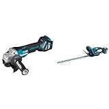 Makita DGA517Z Akku-Winkelschleifer 18 V mit Paddleschalter (ohne Akku, ohne Ladegerät), Bunt & DUH523RF lxt 18 V Akku Heckenschere inkl. Akku und Ladegerät