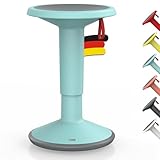 Interstuhl UPis1 - ergonomischer Sitzhocker mit Schwingeffekt - höhenverstellbar - Hocker mit rutschhemmender Standfläche & Kippschutz - Bürohocker (Pastelltürkis, UP Designhocker)