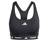 adidas Powerreact Training Medum Support Techfit Bra, Damen Trainings-BH mit mittlerem Halt, Schwarz,