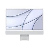 Apple 2021 iMac All-in-One Desktopcomputer mit M1 Chip: 8-Core CPU, 7-Core GPU, 24" Retina Display, 8 GB RAM, 256 GB SSD Speicher, 1080p FaceTime HD Kamera. Funktioniert mit iPhone/iPad, Silber