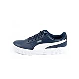 PUMA Carina L Jr Sneaker, Peacoat Weiß Silber, 38 EU