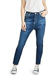 Fraternel Damen Jeans Hose Boyfriend Relaxed fit modische Flecken Blau M