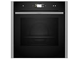 NEFF B64FT33N0 Einbau-Dampfbackofen N90, Integrierbarer Backofen 60 x 60cm, Slide&Hide, Full Touch TFT-Display, Multipoint Bratenthermometer, Soft Open & Close, Schwarz