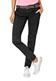 Urban Surface Damen Chino Stoff-Hose mit Flecht-Gürtel Black M