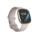 Fitbit Sense Advanced Smartwatch with Tools for Heart Health, Stress Management & Skin Temperature Trends, Lunar White/ Soft Gold Stainless Steel