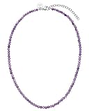 Purelei® Amethyst Kette Damen (Silber) – Halskette Damen aus langlebigem Edelstahl – Wasserfeste Kette mit Anhänger – 35-40 cm Länge – Halskette für deinen individuellen Look