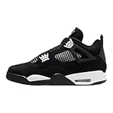 Nike Jordan Air 4 Retro Unisex-Erwachsene, Schwarz/Weiß Thunder-Black, 42.5 EU