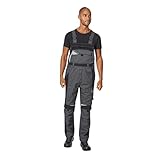 pka elastische Arbeitslatzhose fŸr Herren BESTWORK - Allrounder fŸr Bau, Handwerk, Industrie & Heimwerker in Grau/Schwarz Grš§e 48