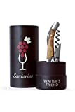 Santorino® Kellnermesser | Exklusives Sommeliermesser aus Campecheholz, 2 Stufen Weinöffner Korkenzieher Flaschenöffner