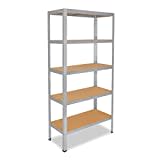 shelfplaza® 200x100x40cm Home Schwerlastregal verzinkt/Metallregal mit 5 Böden/Kellerregal Metall, Garagenregal, Werkstattregal oder Regal Lagerregal/Steckregal Metall mit 175kg Tragkraft