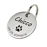 Hundemarke mit Gravur - Personalisiert mit Name - ⌀23mm - Namensschild für Halsband - Dog Tag - Anhänger Marke für Hunde - mit Symbolauswahl - Tiermarke für Hunde, Katzen & Welpen