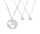 Beka & Bell 9 90057 Set 3x Kette Anhänger Carry Herz Mutter Töchter Silber