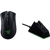 Razer DeathAdder V2 - Kabelgebundene Gaming Maus mit ergonomischem Komfort für PC/Mac (Optische Switches, optischer Fokus+ 20K Sensor, Speedflex Kabel, integrierter Speicher) mit Docking Station