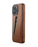 Mujjo Leather Wallet Case iPhone 16 Pro Max Braun