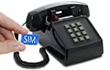 Opis PushMeFon Mobile : Festnetztelefon mit integrierter SIM Karte/Seniorentelefon mit SIM Karte/Tischtelefon mit SIM Karte/Retro Handy/Retro Telefon mit SIM Karte Dunkelblau