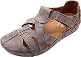 MICCOS 391286 Damen Sandalen Keilabsatz Sandaletten, Schuhgröße:42 EU, Farbe:Grau