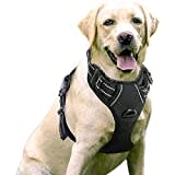 rabbitgoo No-Pull Hundegeschirr für große Hunde Welpengeschirr Einstellbar Weich Geschirr Sicher Kontrolle Brustgeschirr Gepolstert Dog Harness Schwarz XL