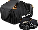 NEVERLAND XXXL Quad ATV Abdeckplane Fahrzeug Abdeckung Schutz Cover 256 * 110 * 120cm Phosphoreszierend Schmutzabweisend Winterfest Staubdicht Regen UV-Schutz Schwarz