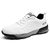 GOOBON Sportschuhe Herren Air Schuhe Laufschuhe Running Walking Sneakers Leichte Dämpfung Turnschuhe Weiß 40 EU