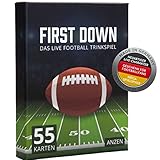 FIRST DOWN - Das Live Football Trinkspiel | Kartenspiel | passend zu Live American Football Spielen der NFL inkl. Super Bowl | Geschenk-e für Football-Fans u. Männer | Fanartikel | Merchandise | Party