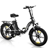 EVERCROSS EK6 Elektrofahrräder Erwachsene, faltbares E-Bike mit 20" x 4,0 Breiten Reifen, E Bike Mountainbike mit 7 Gang Getriebe, 48V 15AH Akku, 250W Motor, 33,2kg Gewicht, Doppelstoßdämpfern