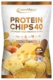 IronMaxx Protein Chips 40 - Cheese and Onion 1 x 50g | gebackene High Protein, Low Carb und Glutenfrei | in vielen Geschmacksrichtungen erhältlich