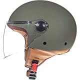 MT Street Jet-Helm · Motorrad-Helm Roller-Helm Scooter-Helm Bobber Mofa-Helm Chopper Retro Cruiser Vintage Pilot Biker ECE 22.05 (Matt Grün, L)