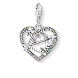 Thomas Sabo Damen Charm-Anhänger Herz Amors Pfeil 925 Sterling Silber 1822-318-7