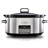 Crock-Pot Digital-Schongarer Slow Cooker | einstellbare Garzeit | 7,5 Liter (10+ Personen) | rostfreier Stahl [CSC063X]