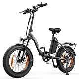 Vipdrive Elektrofahrrad 20 Zoll E-Bike Klappbar Fat Tire mit 48V 13Ah Abnehmbar Akku, E Bike für Herren und Damen, 250W Motor, LCD-Display, 25KM/H, Reichweite bis 100km Faltbares Pedelec