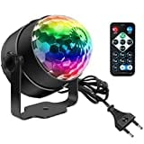 Discokugel, SEBRUANC Disco Lights LED Musikgesteuert DJ Party licht 360° Rotierende Ball Lights 3W RGB Bühnenlichter mit Fernbedienung für Home Geburtstag KTV Weihnachten 1pc