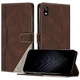 Netany Schutzhülle für Xiaomi Redmi 7A, PU Leder Flip Wallet Handyhülle mit magnetisch Kartenfächer Standfunktion Hülle für Redmi 7A - Braun