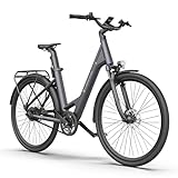 ADO E-Bike Air 28 Elektrofahrrad,Pedelec Riemenantrieb,28 Zoll, 1 Gang, Heckmotor, 345,00 Wh Akku, ebike Damen/Herren, 36V 250W Bürstenloser Motor,Grau