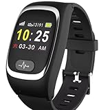 James B8 Pro Notruf Uhr 4G NEUES MODELL Notfall ID SOS für Frauen Männer, Senioren, Notfallarmband, Sturzerkennung, Notruf-Knopf, GPS-Ortung, Gesundheitsfunktionen, Notfallpass, SIM Karte Monatstarif