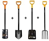 K&G Solid Set FISKARS 131413 Spitz Solid + 131403 Rund Solid + 132403 Schaufel Solid + 1003458 Gabel Solid Set Spaten Gabel Schippe Garten