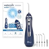 Waterpik Kabellose Munddusche Advanced, 4 Aufsätze, Druckbereich 3,1 bis 5,2 bar, 3 Druckeinstellungen, Induktionsladesystem, Blau