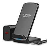 NANAMI Fast Wireless Charger, 10W Induktive Ladestation mit USB ladegerät für Samsung Galaxy S24/S23/S22/S21/S20/S10/S10+/S9/S8, 7.5W für iPhone 16/15/14/13/12/11/SE 2/X/XS/XR/8/8 Plus Google Pixel LG