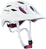 ALPINA CARAPAX JR. - Leichter, Robuster & Sicherer Fahrradhelm Mit Fliegennetz & Optionalen LED-Licht Für Kinder, white polka dots, 51-56 cm